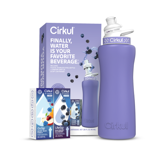 32oz. Matte Periwinkle Stainless Steel Bottle Starter Kit - Simple Pack